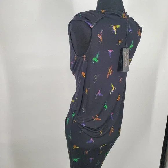 NEW Alexander McQueen SZ XS Black Butterfly Ruched Cocktail Dress 2012 Bodycon - Picture 6 of 12